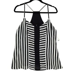 New York & Co. NEW Women MEDIUM Striped Camisole Monochrome Summer Chiffon Top